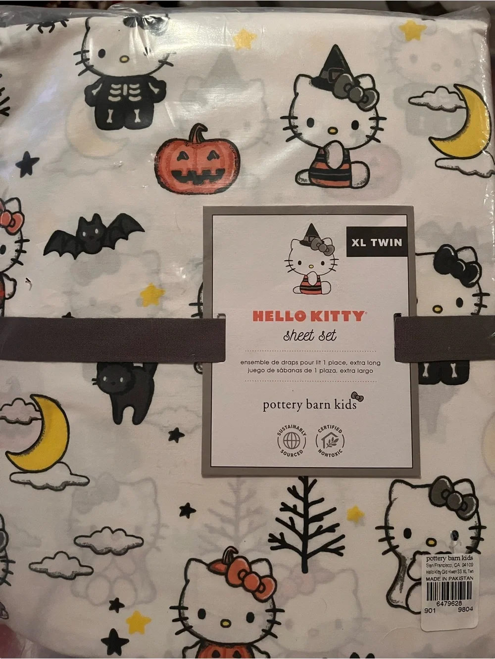 Pottery Barn Kids Hello Kitty Halloween Sheet Set